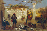 Friedrich-alois-schonn-1872-en-una-pérgola-italiana-impresión-de-bellas-artes-reproducción-arte-de-pared-id-aiwudac4t