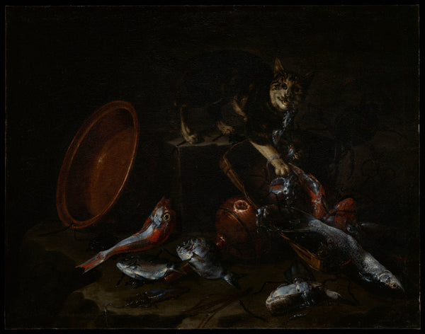 giuseppe-recco-1660-a-cat-stealing-fish-art-print-fine-art-reproduction-wall-art-id-aiytdzadk