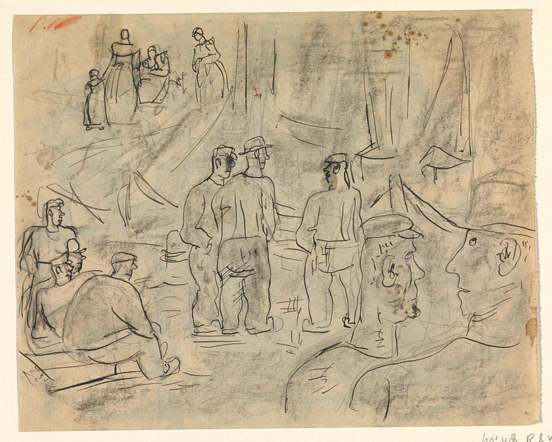 leo-gestel-1891-sketch-of-fishermen-in-port-art-print-fine-art-reproduction-wall-art-id-aiz2d492q