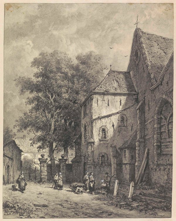 adrianus-eversen-1874-face-to-a-church-art-print-fine-art-reproduction-wall-art-id-aj0inckry