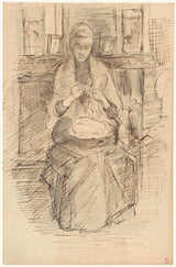 约瑟夫·以色列1834年，工作的女人，为一个烟囱艺术印刷精美的艺术复制品墙艺术ID-aj2aabxf6