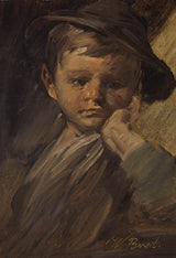 威廉·布希帶大帽子的男孩肖像藝術印刷精美藝術複製品牆藝術 id-aj3knsobk