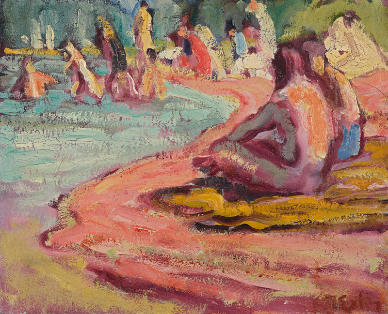 julius-exter-bathers-am-strand-art-print-fine-art-reproduction-wall-art-id-aj8m0d0ty