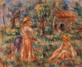 皮埃尔·奥古斯特·雷诺阿1918年，一个女孩在一个年轻的风景中，女孩在一个风景艺术打印精美的艺术复制墙艺术ID aj8nehvkf
