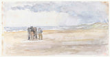 jozef-israels-1834-muž-s-koňom-a-kočiarom-na-pláži-umelecká-tlač-výtvarná-umelecká-reprodukcia-nástenného-art-id-aj91k816c