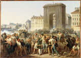 hippolyte-lecomte-1830-batalla-de-la-porte-st-denis-28-de-julio-1830-arte-impresión-bellas-artes-reproducción-arte-de-pared