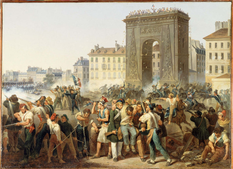 hippolyte-lecomte-1830-battle-of-the-porte-st-denis-july-28-1830-art-print-fine-art-reproduction-wall-art