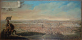 anonimowy-1645-widok-Paryża-z-kawalerem-portret-jeźdźczy-sztuka-Pepin-des-essarts-druk-reprodukcja-sztuki-ściennej
