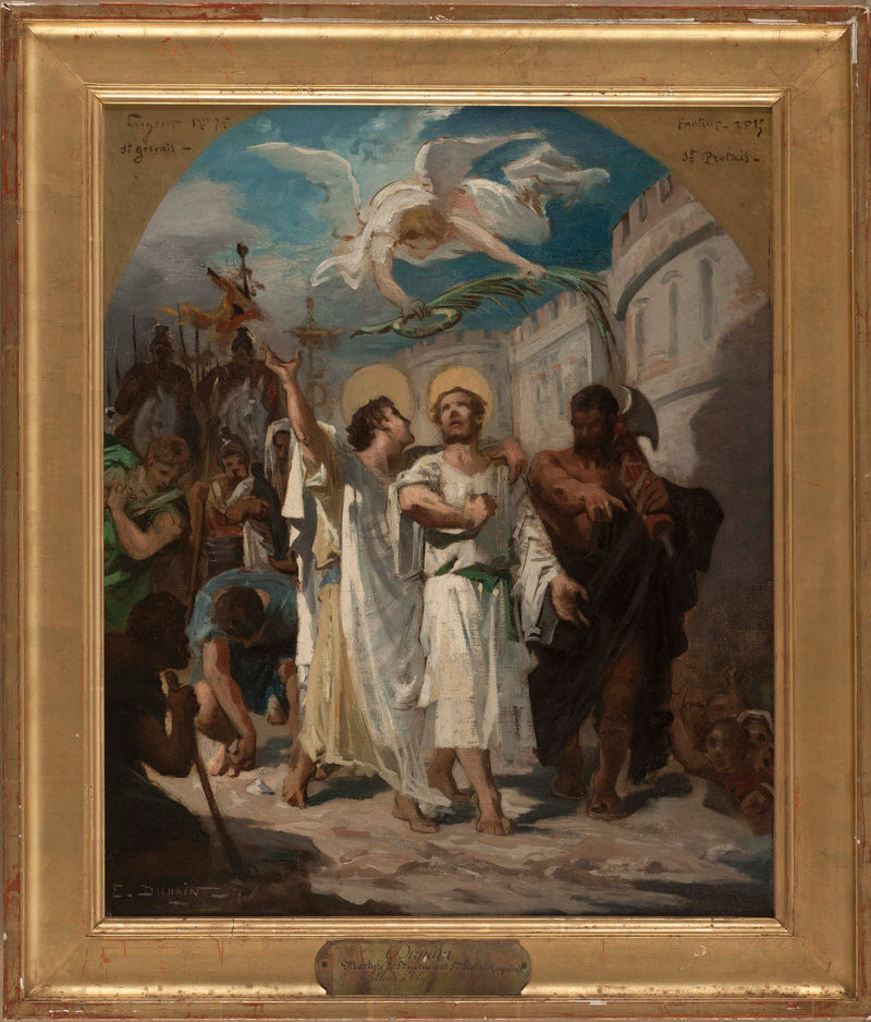edmond-dupain-1875-sketch-for-the-church-of-pierrefitte-saint-gervais-and-saint-protais-led-to-martyrdom-art-print-fine-art-reproduction-wall-art