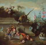jean-baptiste-oudry-1724-tĩnh-đời-với-khỉ-trái cây và hoa-nghệ thuật-in-mỹ thuật-tái sản-tường-nghệ thuật-id-ajds8p944