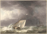 Martinus-Schouman-1803-divi buru kuģi-jūrā-art-print-fine-art-reproduction-wall-art-id-aje0lxt3a