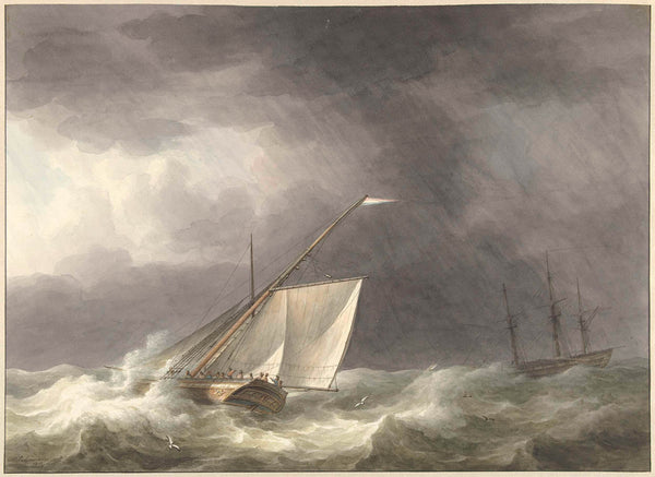 martinus-schouman-1803-two-sailing-ships-in-rough-seas-art-print-fine-art-reproduction-wall-art-id-aje0lxt3a