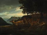 johann-erdmann-gottlieb-prestel-1835-雄鹿在木艺术版画中精美的艺术复制品墙艺术id-ajediuoa2