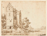 未知1583年在河岸上的城堡的艺术印刷精美的艺术复制品墙艺术idajhxg8agj