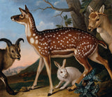 菲利普·费迪南德·德·哈密尔顿1723年小鹿-野山羊和野兔打印艺术细腻的艺术复制品-art-id-ajicog05p