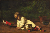 托馬斯·埃金斯-1876-嬰兒在玩耍-藝術印刷-美術複製品-牆藝術-id-ajinvfusq
