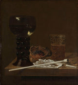 jan-jansz-van-de-velde-iii-1658-nature-morte-avec-verre-à-bière-roemer-et-une-pipe-impression-d'art-reproduction-d'art-mur-art-id-ajmkhcwta