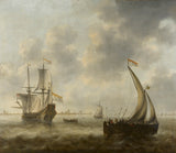 jacob-adriaensz-bellevois-1663-widok-statków-na-rzece-druk-reprodukcja-dzieł sztuki-sztuka-ścienna-id-ajmqmycut