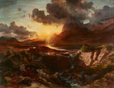 阿尔伯特·齐默尔曼（Albert-Zimmermann）1858-日落在贝希特斯加登（Berchtesgaden）上的欣特湖日落艺术打印精细艺术复制品墙上的艺术ID-ajnool66s