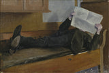 阿爾伯特·恩斯特羅姆-1892-藝術家父親閱讀報紙藝術印刷精美藝術複製品牆藝術 id-ajova8njd