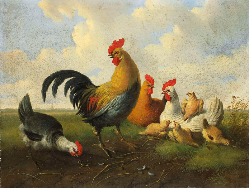 albertus-verhoesen-1855-a-cock-with-hens-and-chicks-art-print-fine-art-reproduction-wall-art-id-ajq7t2pxe