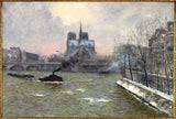 siebe-johannes-ten-cate-1902-the-apse-of-notre-dame-seen-from-the-bridge-of-the-tournelle-snow-effect-art-print-fine-art-reproduction-wall- nghệ thuật