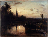 约翰·巴托尔德·琼金德1855-moonlight-overschie-鹿特丹附近-艺术-印刷-精美-艺术-复制墙-艺术