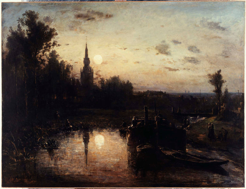 johan-barthold-jongkind-1855-moonlight-overschie-near-rotterdam-art-print-fine-art-reproduction-wall-art