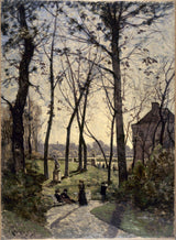 henri-joseph-harpignies-1890-phác thảo-cho-the-gallery-of-the-tháp-của-khách sạn-de-ville-in-paris-the-Luxembourg-khu vườn-nghệ thuật-in-mỹ thuật- sinh-tường-nghệ thuật