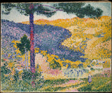 henri-edmond-cross-1909-valley-with-fir-shade-on-the-mountain-print-art-fine-art-reproduction-wall-art-id-ajuevowah