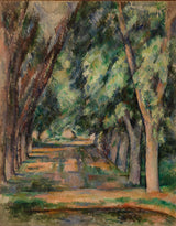 Paul-Cezanne-1888-aleja-kestenova-drveća-kod-jas-de-bouffan-avenije-drveća kestena-u-jas-de-bouffan-art-print- likovna-reprodukcija-zid-umjetnost-id-ajvls7un8