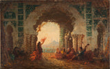 felix-ziem-1880-seraglio-i-konstantinopel-dansen-almee-kunst-tryk-fin-kunst-gengivelse-vægkunst