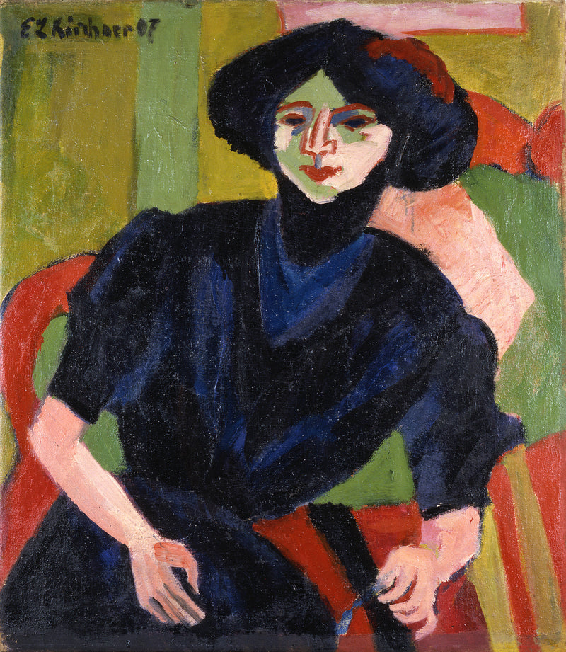 Ernst Ludwig Kirchner, 1911 - of art - Woman Portrait print a fine – Artprinta