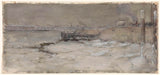 阿道夫·勒孔特-1907-在鹿特丹馬斯河上轉動冰塊-藝術印刷品-精美藝術-複製品-牆藝術-id-ajze47twu