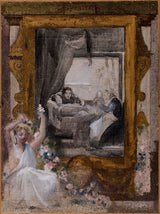 阿尔伯特·保罗·阿尔伯特·贝纳尔迪特·贝斯纳德·阿尔伯特·保罗·阿尔伯特·贝斯纳德1880年素描为第十九区春天市政厅的婚礼室打印美术复制品墙艺术