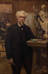 萊昂·尤金·馬克西姆·費弗爾-1905-亨利·阿盧阿爾雕塑家的工作室藝術印刷美術複製品牆藝術