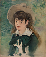 edouard-manet-1880-年轻的女孩，在一个长凳上，女孩在一个长凳上，艺术打印精美的艺术复制品，墙上的艺术，id-ak3nlbspj