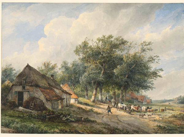 wijnand-nuijen-1823-landscape-with-farms-and-cattle-art-print-fine-art-reproduction-wall-art-id-ak47bguog
