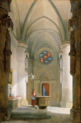 利奧波德-恩斯特-1838-洗禮堂的內部藝術印刷品美術複製品牆藝術 id-ak5irxqpb