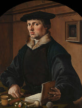 maarten-van-heemskerck-1529-porträtt-av-ett-par-möjligen-pieter-gerritsz-bicker-konsttryck-finkonst-reproduktion-väggkonst-id-ak6u6n8br