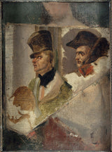 霍勒斯·韋爾內-1820-30 年 1814 月 XNUMX 日巴黎克利希防禦屏障的頭研究-藝術印刷品美術複製品牆藝術