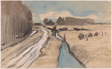 jan-van-essen-1864-landschap-met-een-weg-langs-een-sloot-kunstprint-beeldende-kunst-reproductie-muurkunst-id-ak7eolvqm