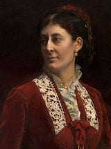 萊昂·博納-1880-喬治·埃爾勒夫人的肖像藝術印刷藝術複製品牆壁藝術
