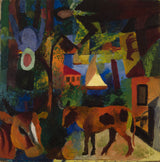 august-macke-1914-landscape-with-cows-sailing-boat-and-figurs-art-print-fine-art-reproduction-wall-art-id-ak7nl9bva