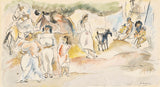 朱尔斯·帕辛-1918-南方人物和山羊艺术印刷品美术复制品墙艺术 id-ak7we1h2j