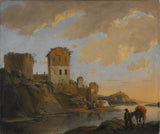horatius-de-hooch-1652-italiaanse-rivier-landskap-met-ruïnes-kunsdruk-fynkuns-reproduksie-muurkuns-id-ak8w0hxvp