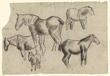 leo-gestel-1891-atların-bir neçə-tədqiqatları ilə-eskiz-jurnal