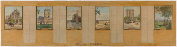 maurice-chabas-1898-sketch-for-the-town-hall-of-vincennes-the-chapel-the-dungeon-the-obelisk-the-parade-ground-the-strong-the-board-gravelles-art-print-fine-art-reproduction-wall-art