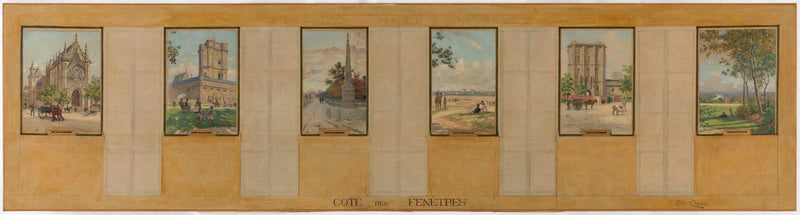 maurice-chabas-1898-sketch-for-the-town-hall-of-vincennes-the-chapel-the-dungeon-the-obelisk-the-parade-ground-the-strong-the-board-gravelles-art-print-fine-art-reproduction-wall-art