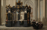 迪爾克·範·德倫-1645-威廉一世王子墓旁的一個家庭在藝術印刷品美術複製品牆藝術 id-akawtr5hp